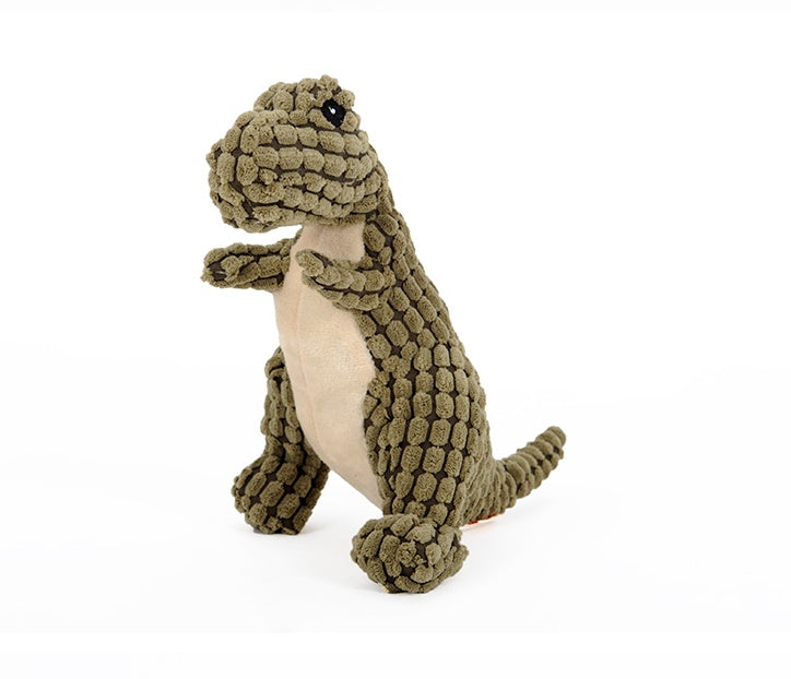 Dinosaur Plush Interactive Dog Toy – Squeaker & Chew Play