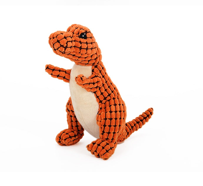 Dinosaur Plush Interactive Dog Toy – Squeaker & Chew Play