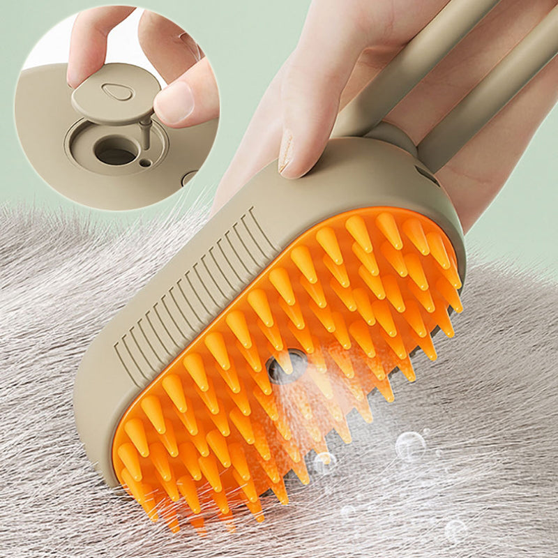 3-in-1 Steam Grooming Brush for Dogs & Cats – Hair Removal & Massage