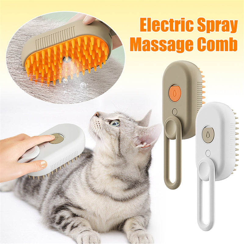 3-in-1 Steam Grooming Brush for Dogs & Cats – Hair Removal & Massage