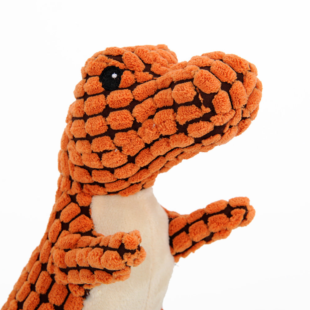 Dinosaur Plush Interactive Dog Toy – Squeaker & Chew Play
