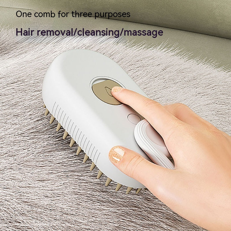 3-in-1 Steam Grooming Brush for Dogs & Cats – Hair Removal & Massage