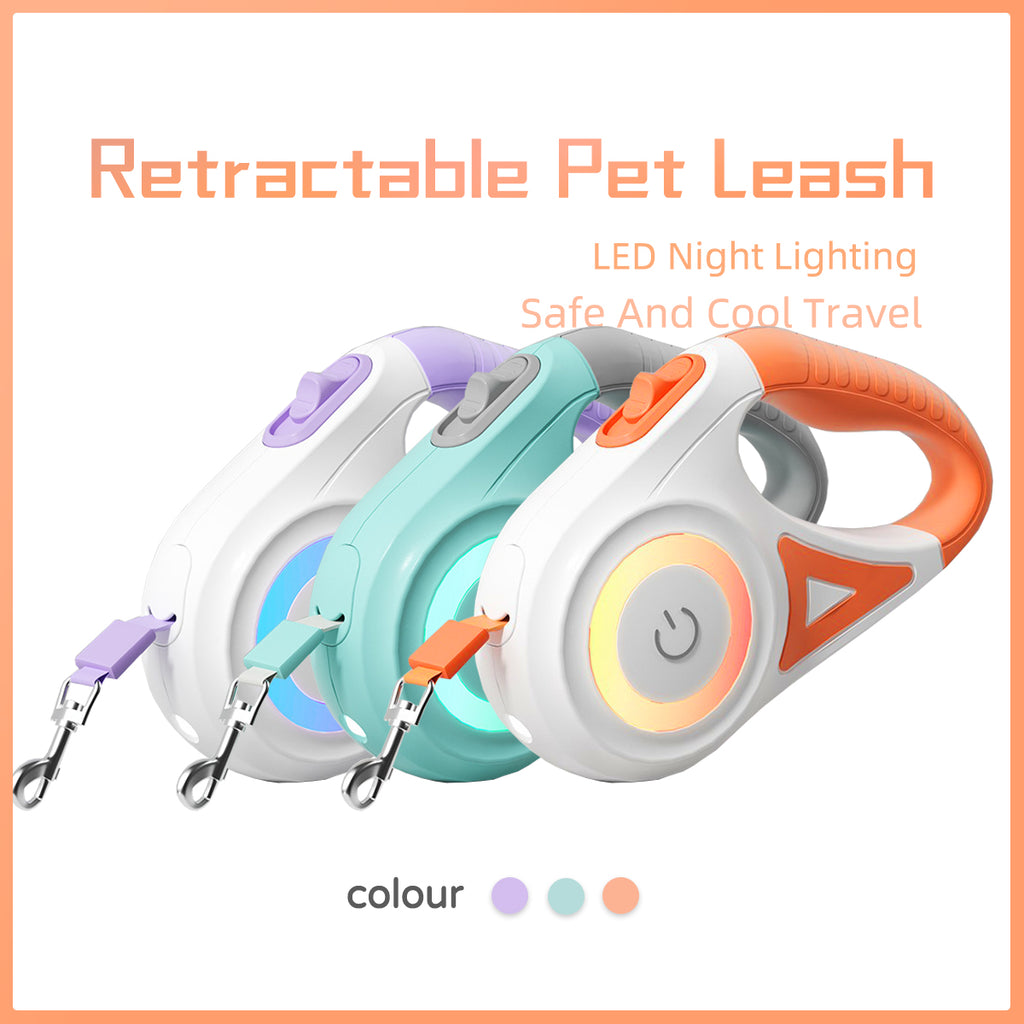 Retractable Dog Leash with LED Spotlight – Small & Medium Dogs